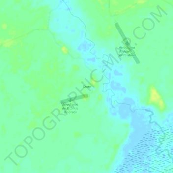 Carte topographique Gruta, altitude, relief