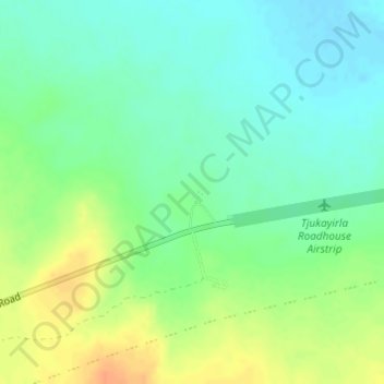 Carte topographique Tjukayirla Roadhouse, altitude, relief