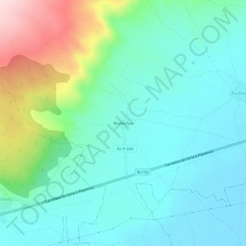 Carte topographique Muñochas, altitude, relief