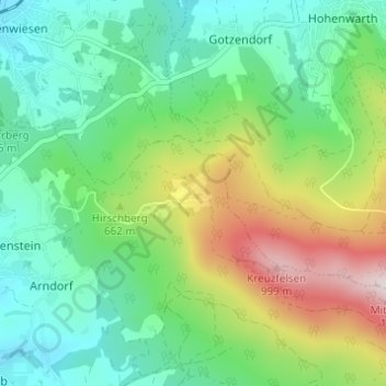 Carte topographique Reitenberg, altitude, relief
