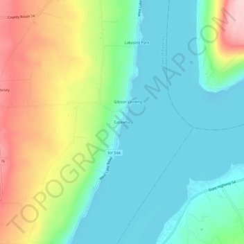 Carte topographique Catawba, altitude, relief