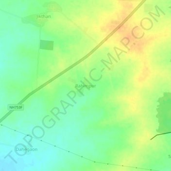 Carte topographique Rahimpur, altitude, relief