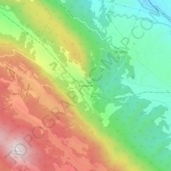 Carte topographique Roccacerro, altitude, relief