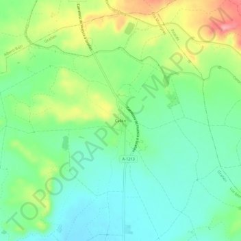 Carte topographique Callén, altitude, relief