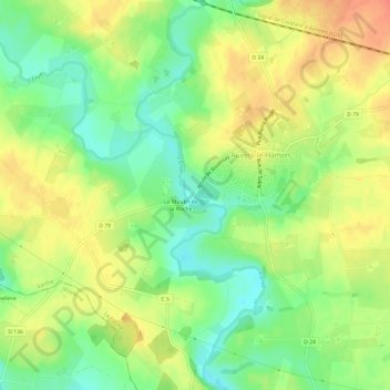 Carte topographique La Hubinière, altitude, relief