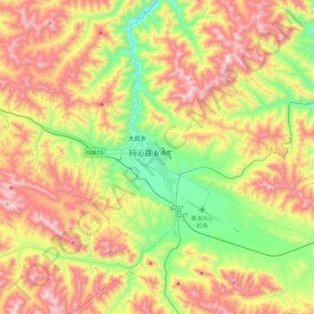 Carte topographique 果洛州, altitude, relief