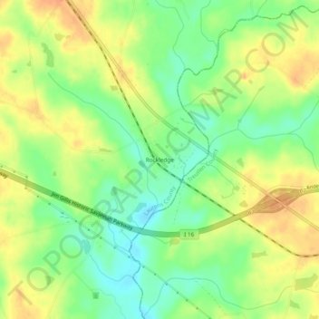 Carte topographique Rockledge, altitude, relief