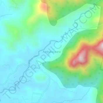 Carte topographique Ambalappara, altitude, relief