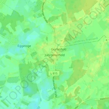 Carte topographique Jührdenerfeld, altitude, relief