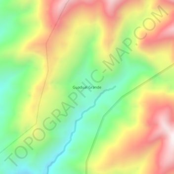 Carte topographique Guadual Grande, altitude, relief