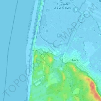 Carte topographique Camperduin, altitude, relief