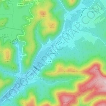 Carte topographique La Grande Haie, altitude, relief