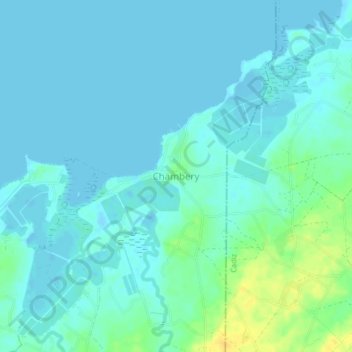 Carte topographique Chambery, altitude, relief