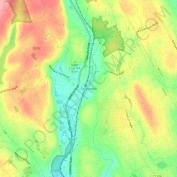 Carte topographique Cannondale, altitude, relief