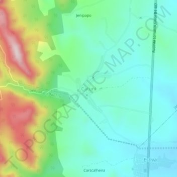 Carte topographique Catuni, altitude, relief