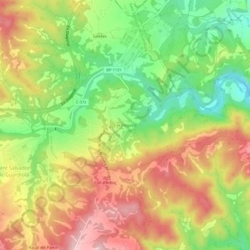 Carte topographique el Pinyot, altitude, relief