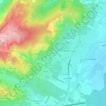 Carte topographique Cortiambles, altitude, relief