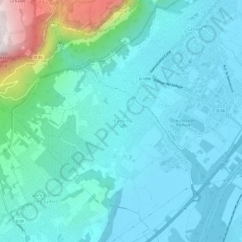 Carte topographique Bernin, altitude, relief