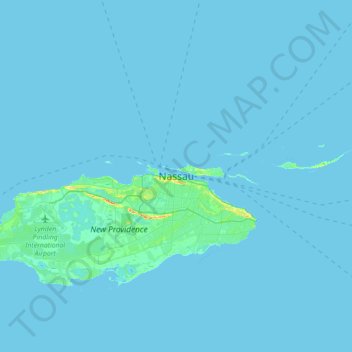 Carte topographique Nassau, altitude, relief