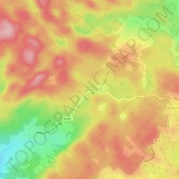 Carte topographique Le Glacier, altitude, relief