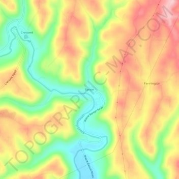 Carte topographique Barton, altitude, relief