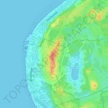 Carte topographique Command Ridge, altitude, relief
