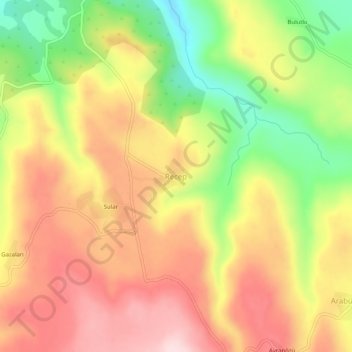 Carte topographique Recep, altitude, relief