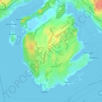 Carte topographique Hardanger, altitude, relief