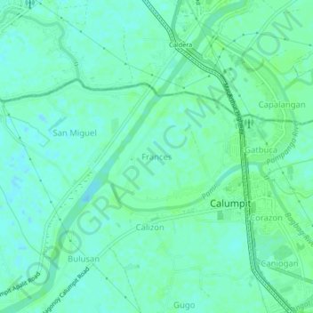 Carte topographique Frances, altitude, relief