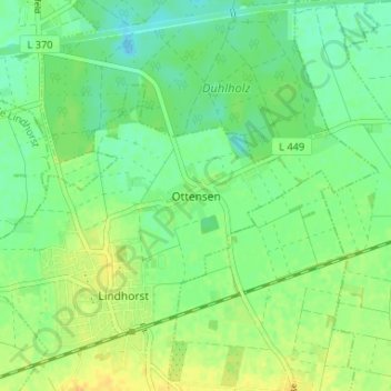 Carte topographique Ottensen, altitude, relief