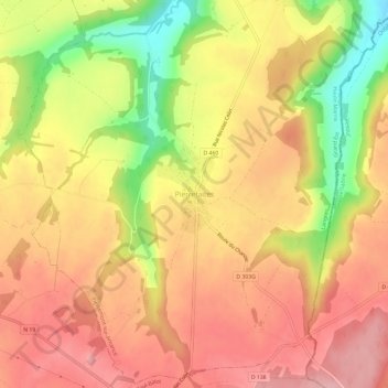 Carte topographique Pierrefaites, altitude, relief