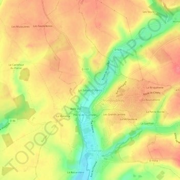 Carte topographique Les Sables d'Olonne, altitude, relief