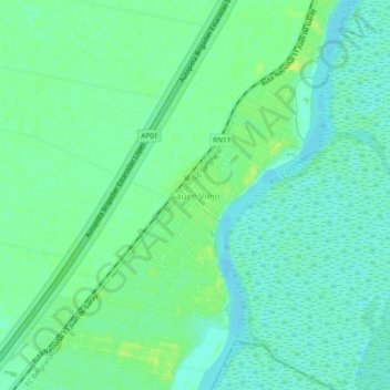 Carte topographique Sauce Viejo, altitude, relief