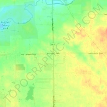 Carte topographique Richfield Center, altitude, relief