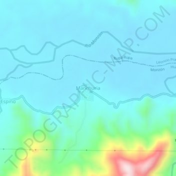 Carte topographique Manchuria, altitude, relief