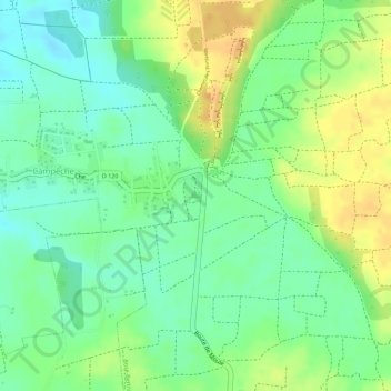 Carte topographique La Mahaudière, altitude, relief