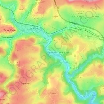 Carte topographique La Valette, altitude, relief