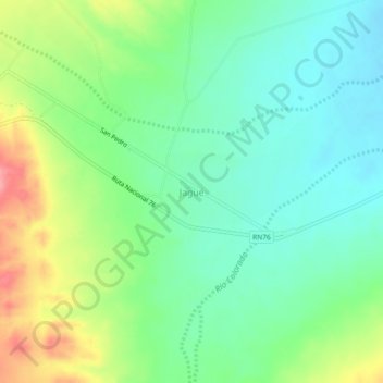 Carte topographique Jagüé, altitude, relief