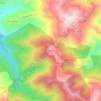 Carte topographique Igoulfane, altitude, relief