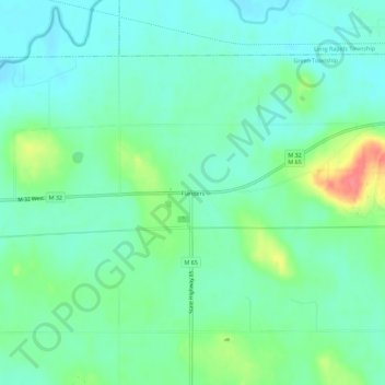 Carte topographique Flanders, altitude, relief