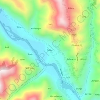 Carte topographique Bilkhet, altitude, relief