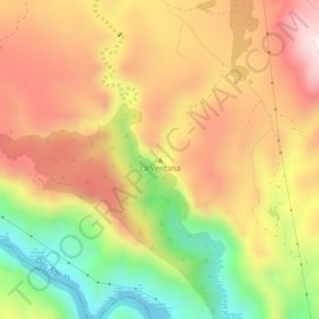 Carte topographique La Ventana, altitude, relief
