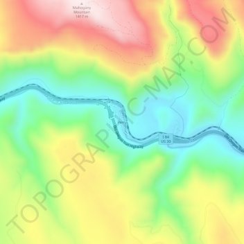 Carte topographique Perry, altitude, relief