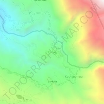 Carte topographique Conay, altitude, relief
