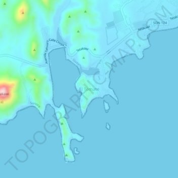 Carte topographique El Tomate, altitude, relief