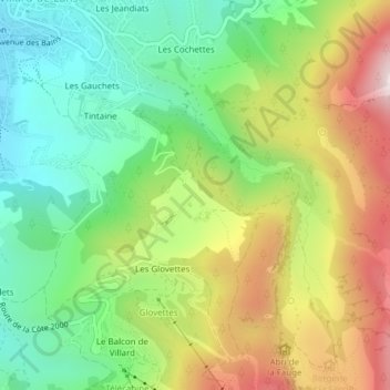 Carte topographique Les Clots, altitude, relief