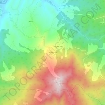 Carte topographique Ponibbiale, altitude, relief