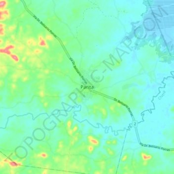 Carte topographique Parita, altitude, relief