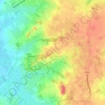 Carte topographique Nokereberg, altitude, relief