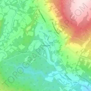 Carte topographique Dalsbygda, altitude, relief